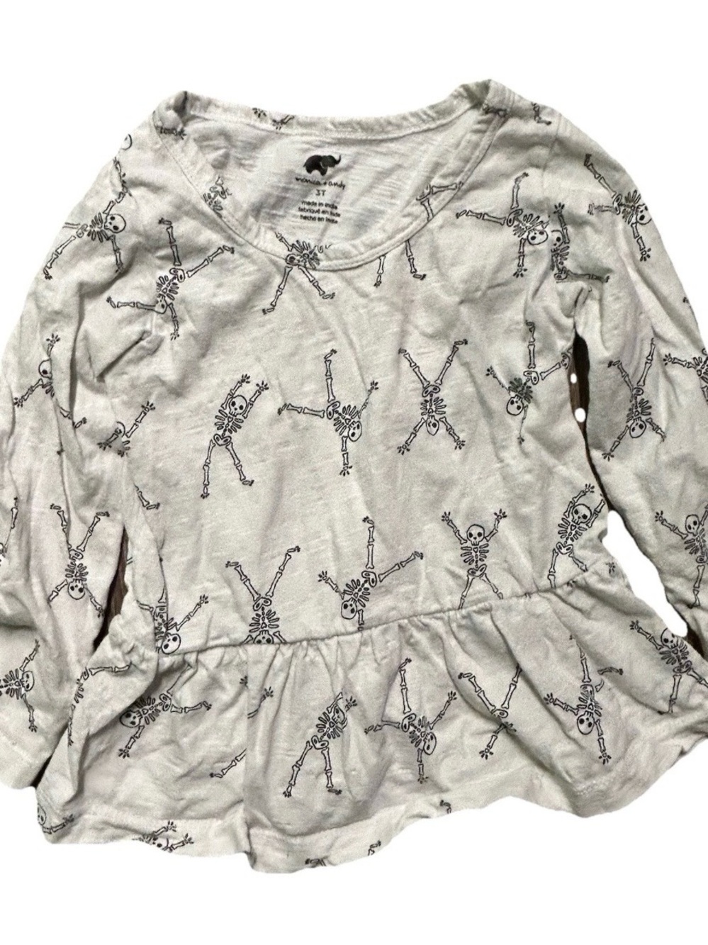 Toddler Girl Halloween Fall Long Sleeve Shirts Leggings Skeletons Ghosts Size 3T - Picture 2 of 7